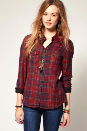 Fashion bows with a plaid shirt