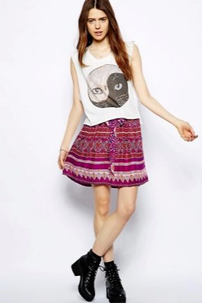 Semi-sun skirt with elastic