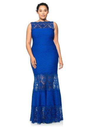 Beautiful floor-length dress for obese women