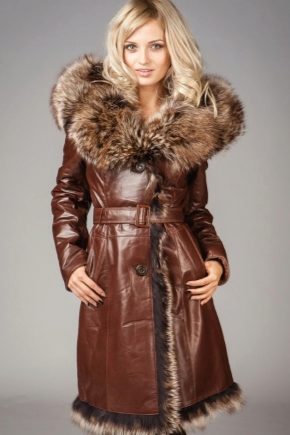 Leather women's sheepskin coats