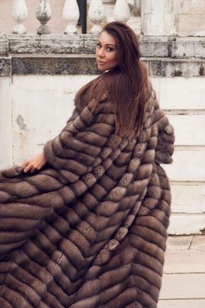 Fashionable natural fur coat