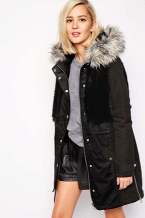 Women's black winter parka
