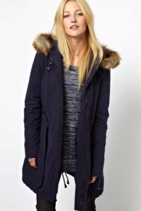Blue winter parka for women