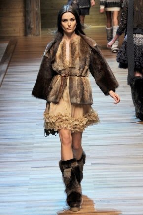 Mongolian high fur boots