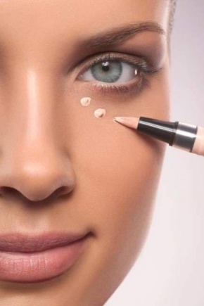 Concealer cream around the eyes