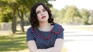 Polka dot dress for obese women