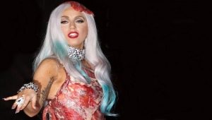 Lady Gaga in a meat dress