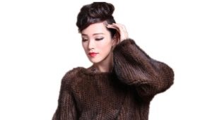 Fashionable knitted mink coat