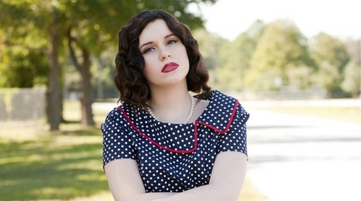 Polka dot dress for obese women