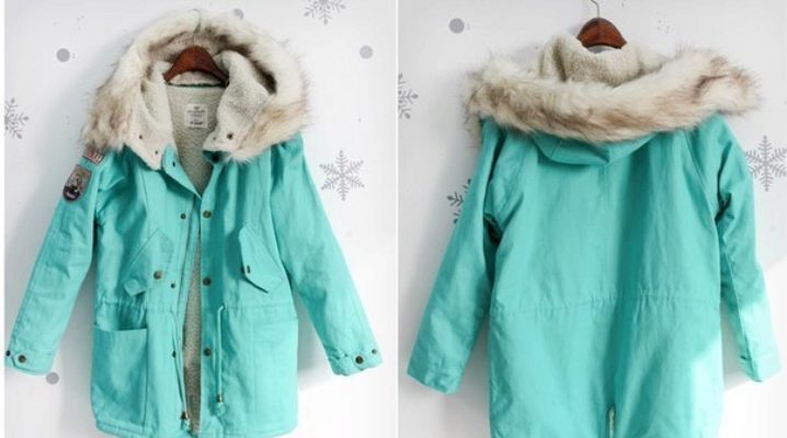 Women's turquoise parka