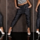 Jeans with elastic at the bottom