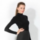 A black turtleneck is an indispensable thing for creating fashionable bows.