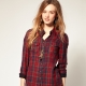 Fashion bows with a plaid shirt