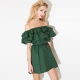 Dress with a flounce on the shoulders