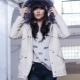 Women's white winter parka
