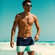 Men's swimming trunks - a spectacular look on the beach!